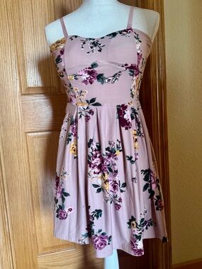 No Boundaries Dusty Pink Floral Spaghetti-Strap Sundress